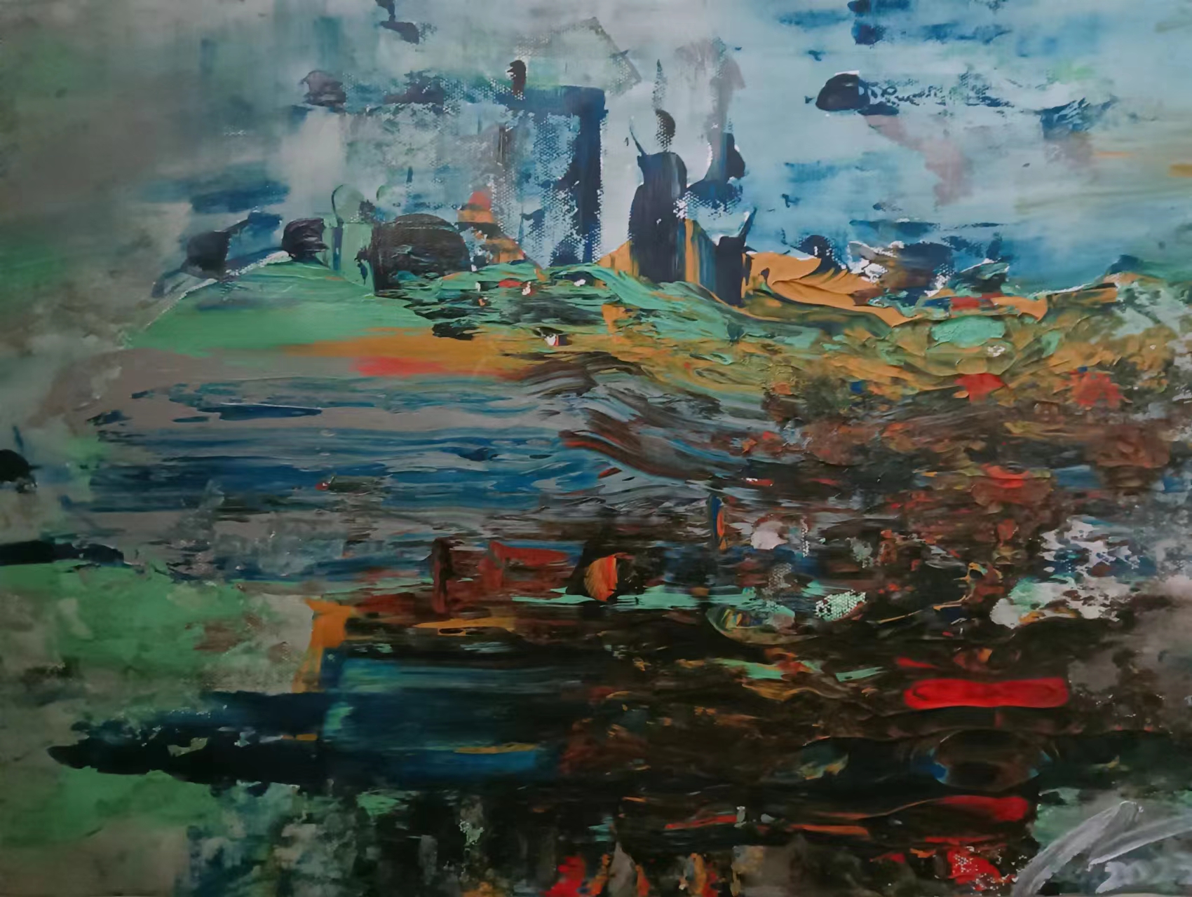 13、75x53cm紙本丙烯《海灘》