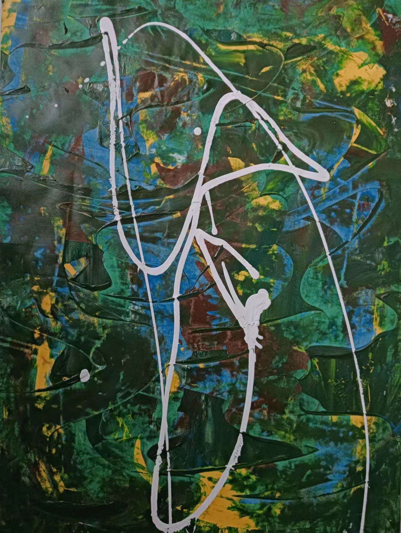 14、53x75cm紙本丙烯《祈禱者》