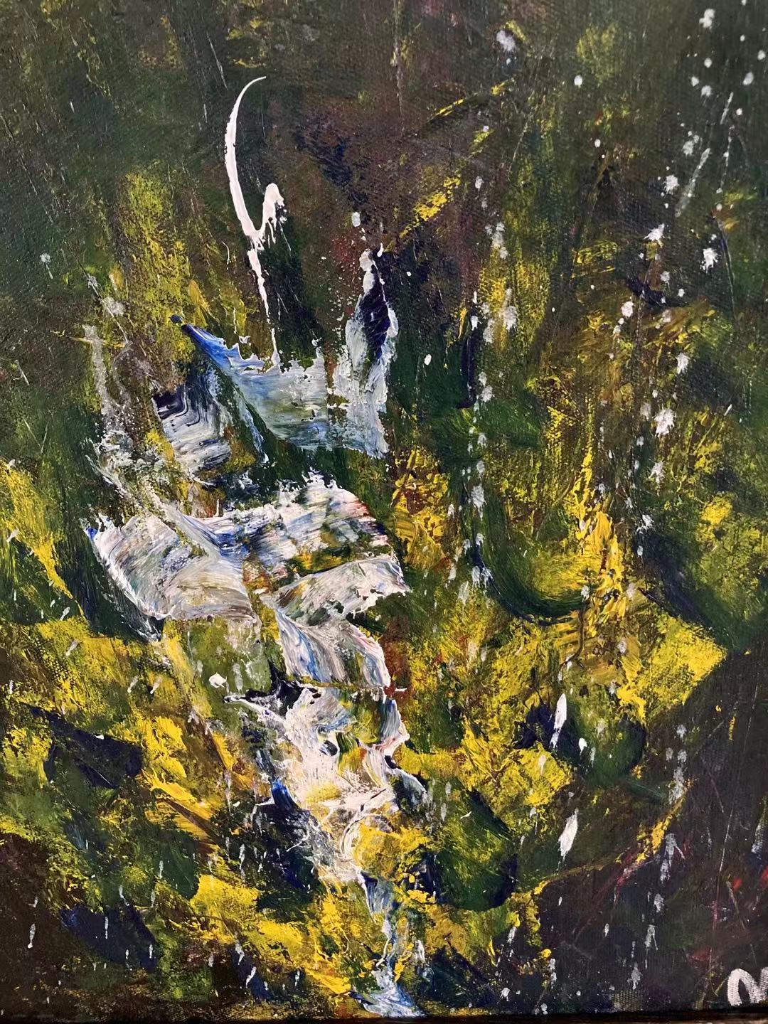 19、48x55cm布面丙烯《腦洞上的刀鋒》