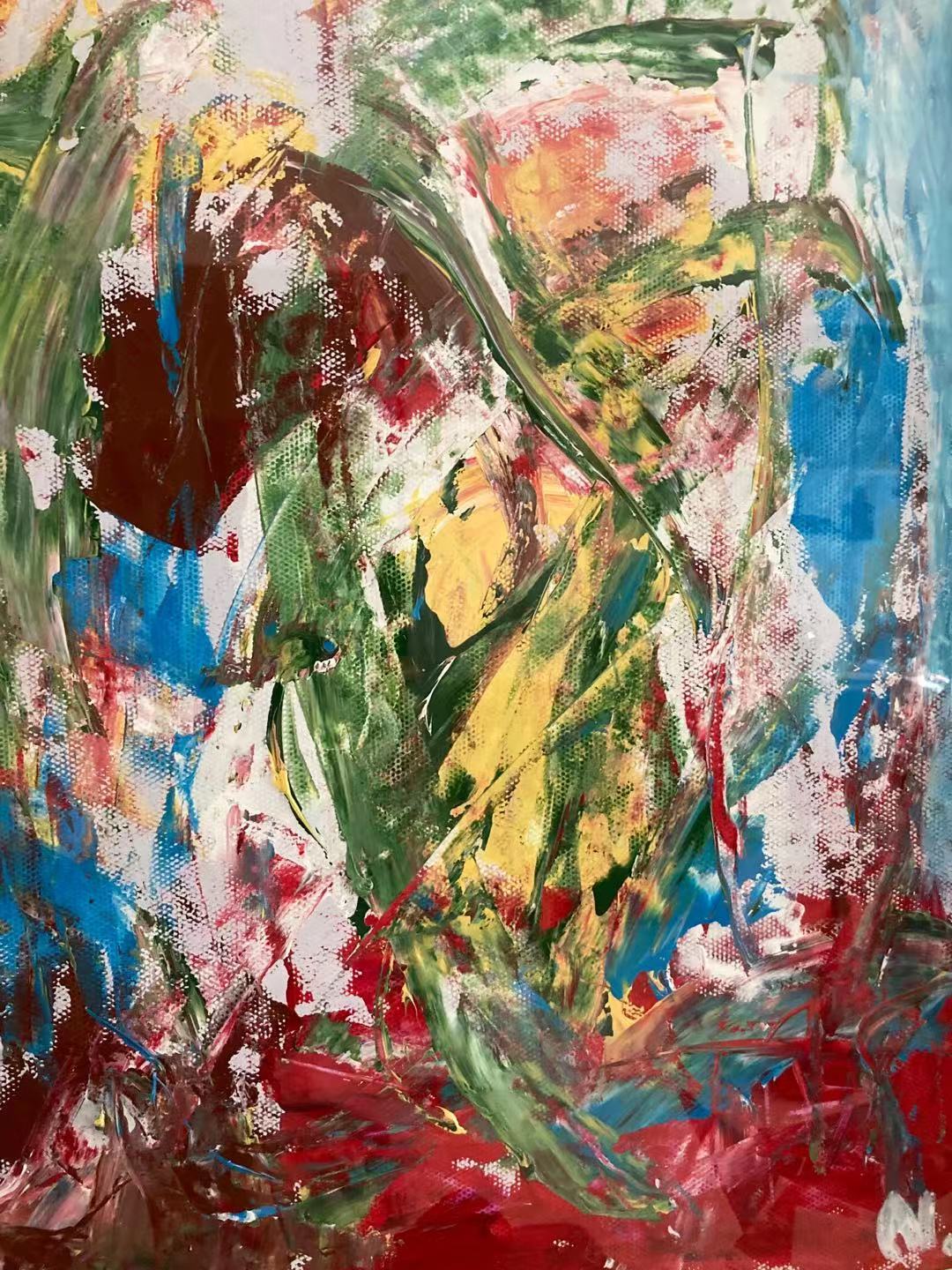 7、38x56cm紙本丙烯《褐色的花》