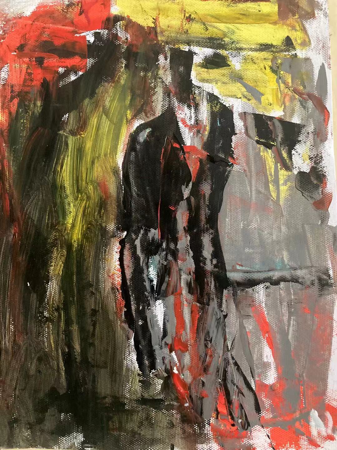 10、38x56cm紙本丙烯《萊昂》