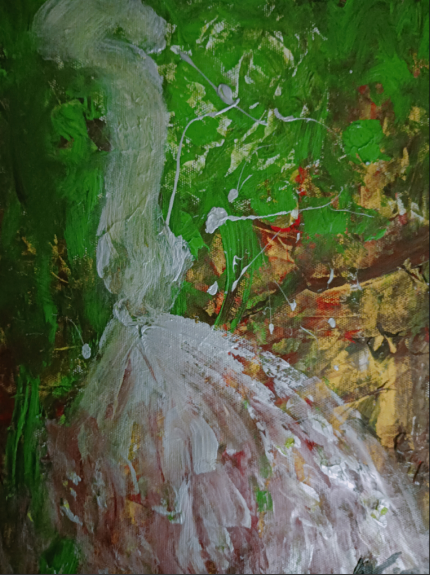 38x53cm紙本丙烯《少女》