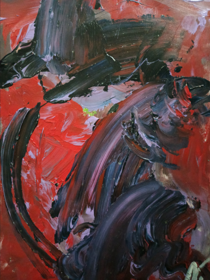 38x53cm紙本丙烯《背著大魚(yú)的女人》